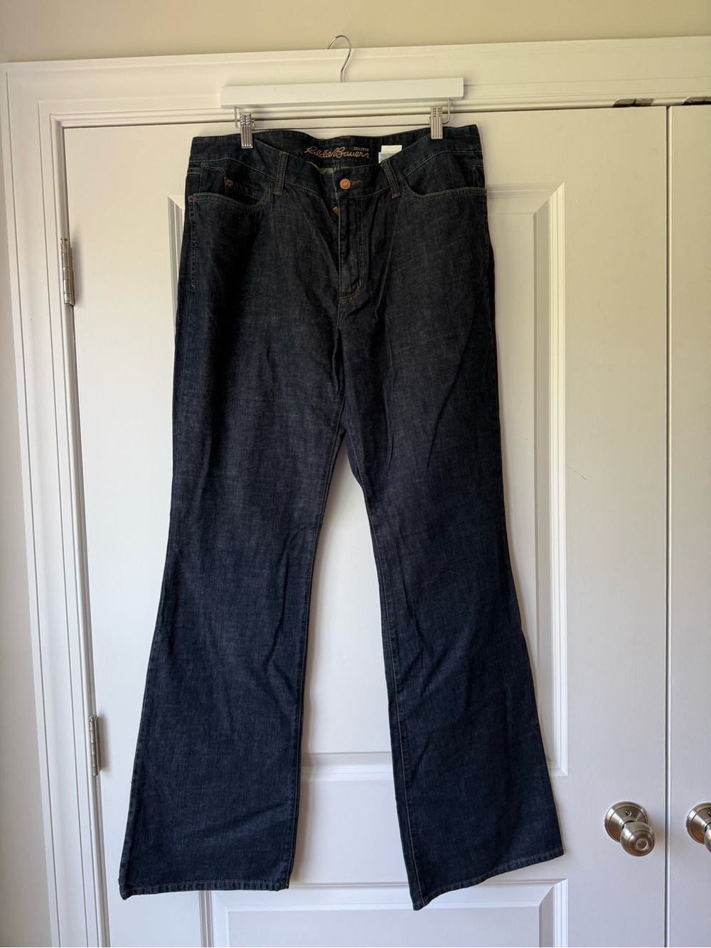 Eddie Bauer, Dark Jeans, Western Pocket Detail, Like New, Bootcut, 14 Tall